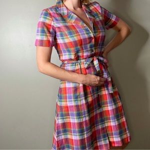 VINTAGE Appleseed’s Petite Rainbow Shirt Dress 6P
